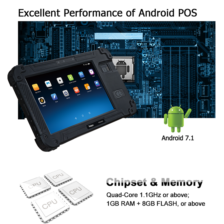Telpo-Find 8-inch Handheld Android Biometric Pda POS TPS450 - Telpo-1