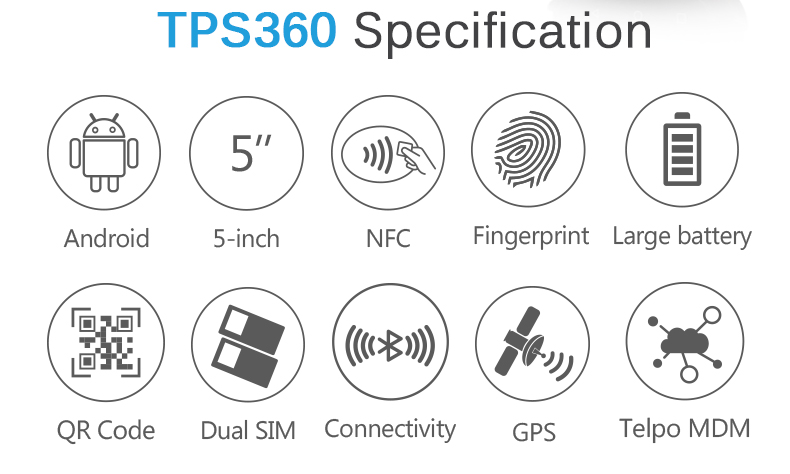 Telpo-5-inch Biometric Fingerprint Reader Pos Machine - Telpo Tps360-1
